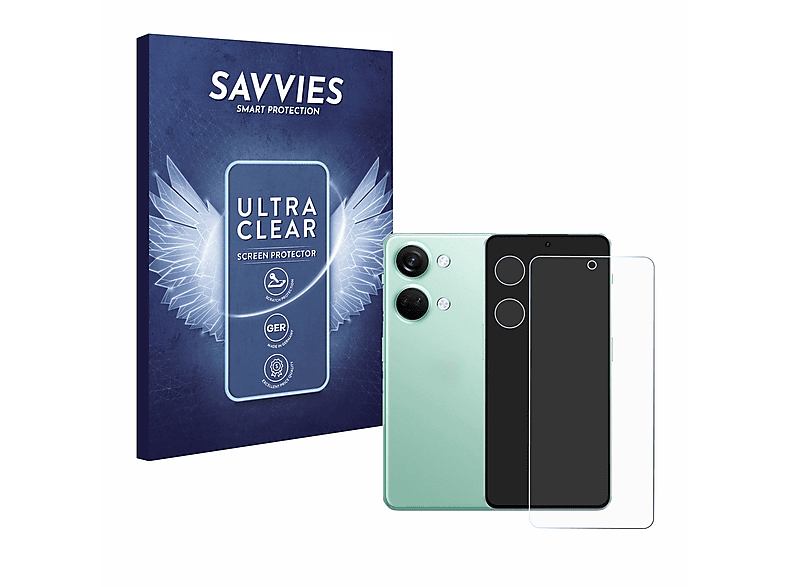SAVVIES 18x OnePlus 3 klare Schutzfolie(für 5G) Nord
