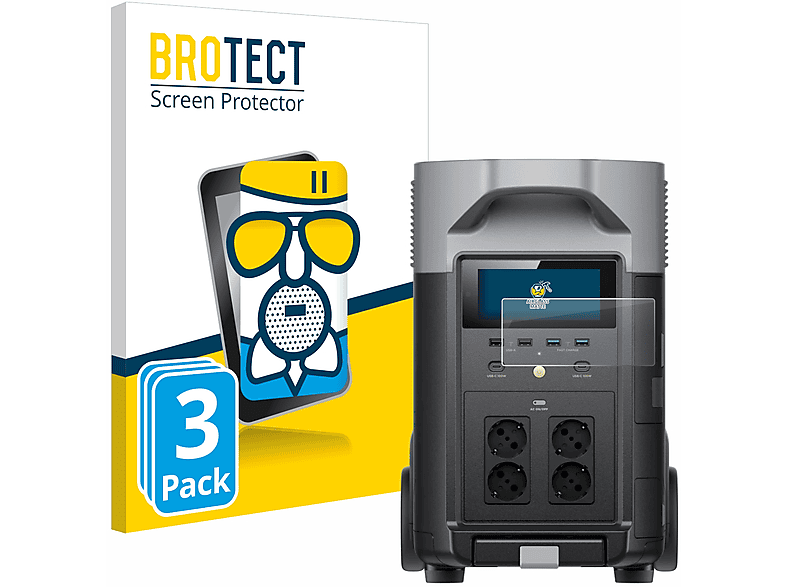 BROTECT 3x Pro) Schutzfolie(für Airglass EcoFlow matte DELTA