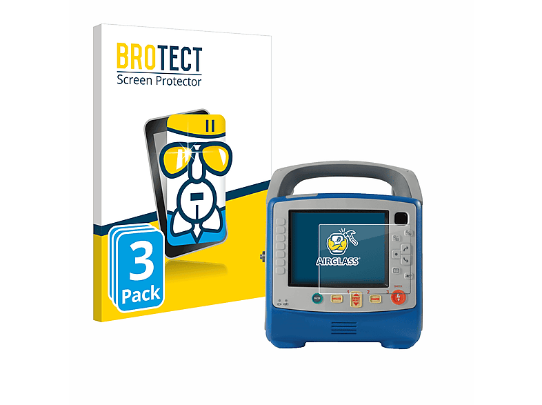 BROTECT 3x Airglass CPR) Medical Schutzfolie(für klare ZOLL X-Series