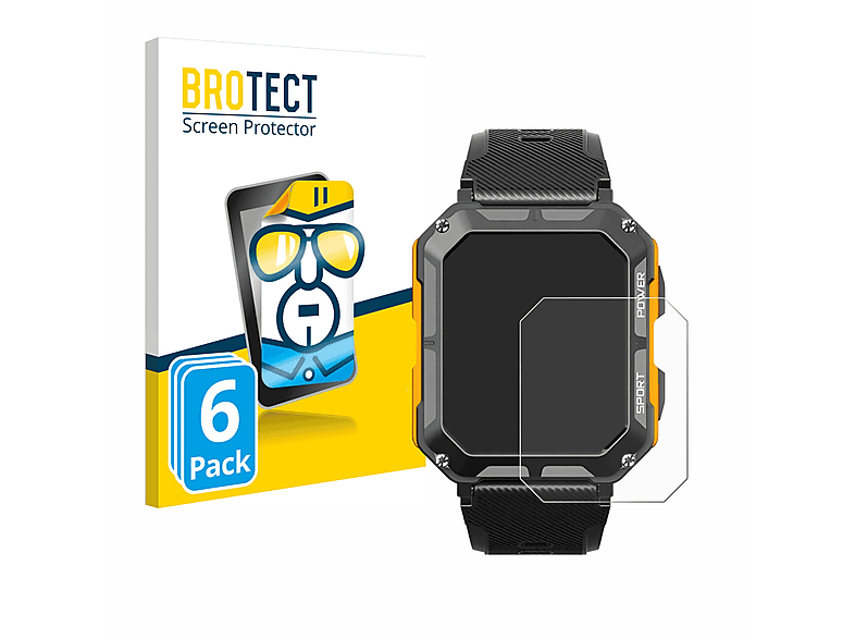 The Smartwatch) 6x Gear Schutzfolie(für BROTECT Njord Indestructible klare