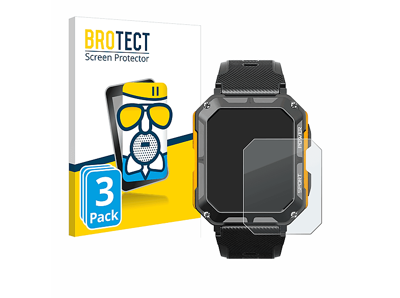 BROTECT 3x Airglass matte Schutzfolie(für Njord Gear The Indestructible Smartwatch)