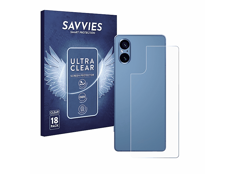 V) SAVVIES klare 5 18x Schutzfolie(für Sony Xperia