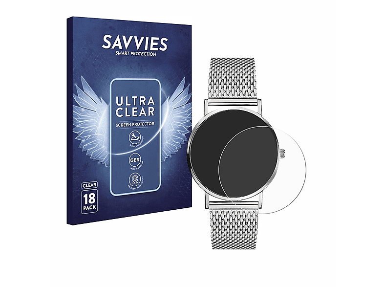 SAVVIES 18x klare Schutzfolie(für Liebeskind New Case Mesh (34 mm))
