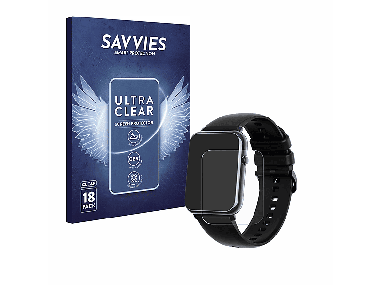 SAVVIES 18x klare Schutzfolie(für Mutoy Smartwatch (1.69\