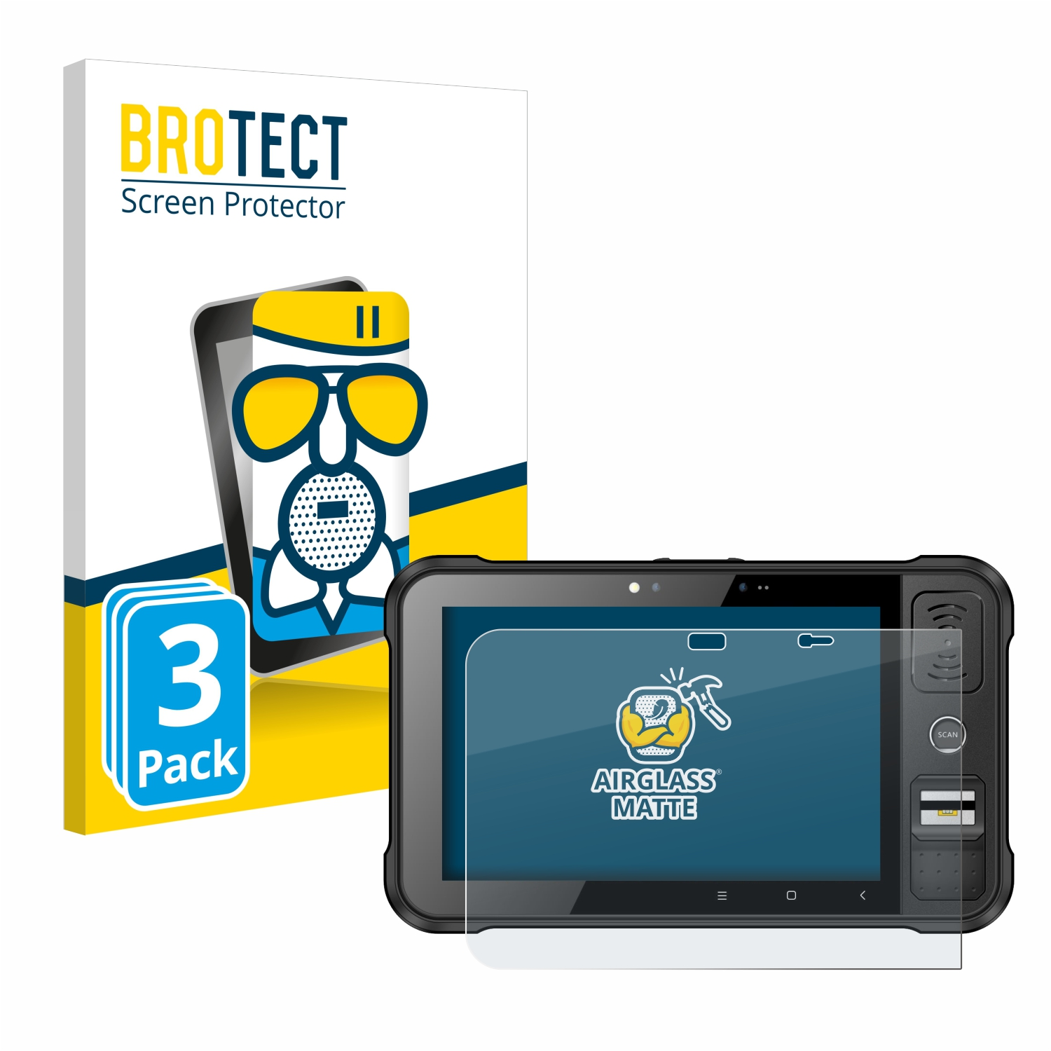 BROTECT 3x Airglass matte Schutzfolie(für RFID P80 Tablet) Chainway