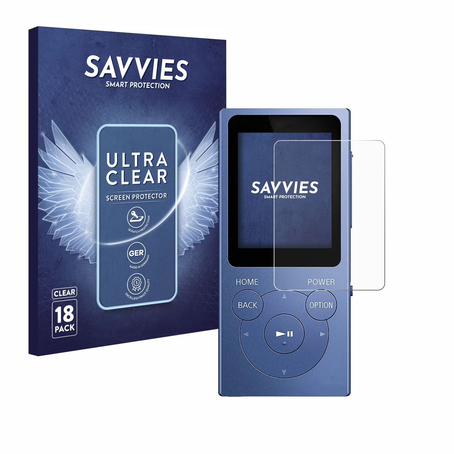 Sony 18x SAVVIES Walkman NW-E394) klare Schutzfolie(für