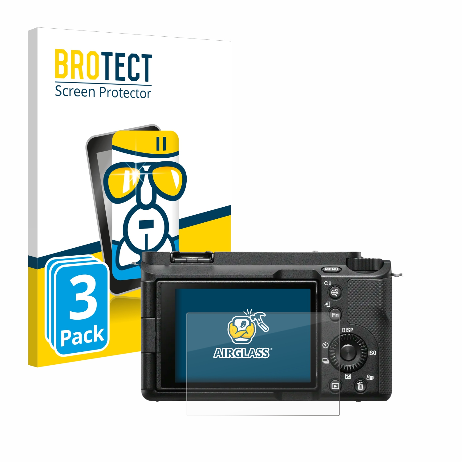 BROTECT 3x Alpha Airglass klare Schutzfolie(für ZV-E1) Sony