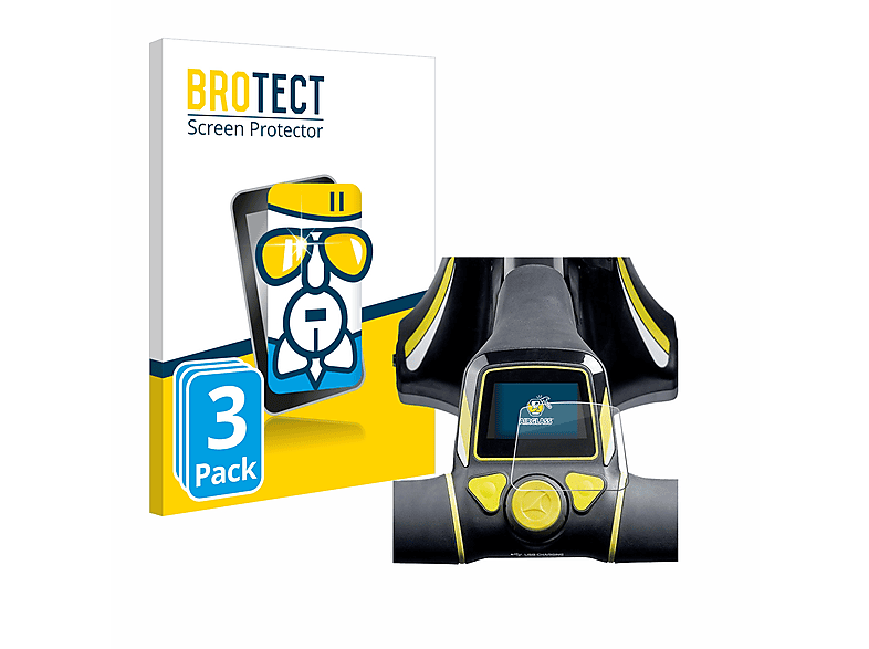 BROTECT 3x Airglass klare Schutzfolie(für Motocaddy M3 Pro Electric Trolley)