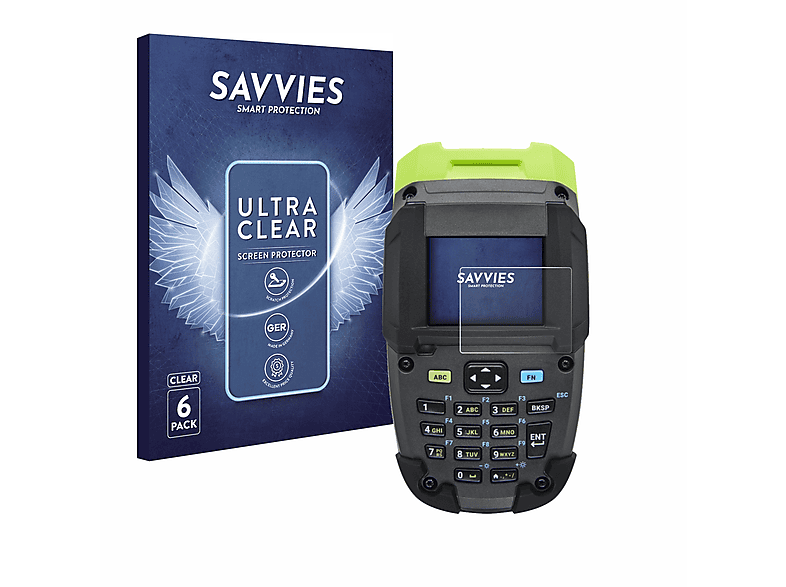 Zebra 6x klare SAVVIES Schutzfolie(für DS3600-KD)