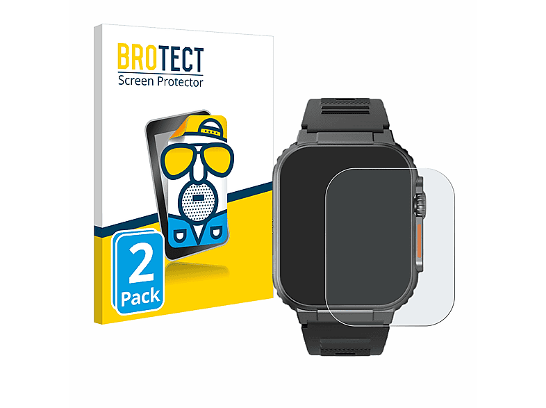BROTECT 2x Indestructible Gear Njord The Schutzfolie(für Ultra) matte Smartwatch