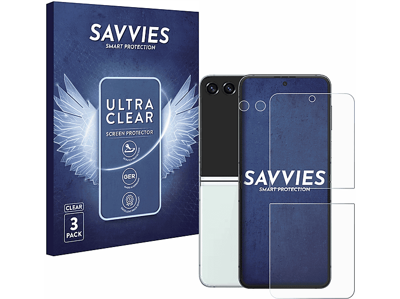 SAVVIES 6x klare Flip 5) Z Galaxy Samsung Schutzfolie(für