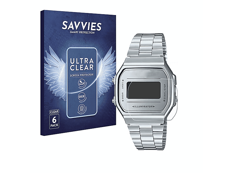 Casio A168WEM-7EF) Schutzfolie(für SAVVIES 6x klare