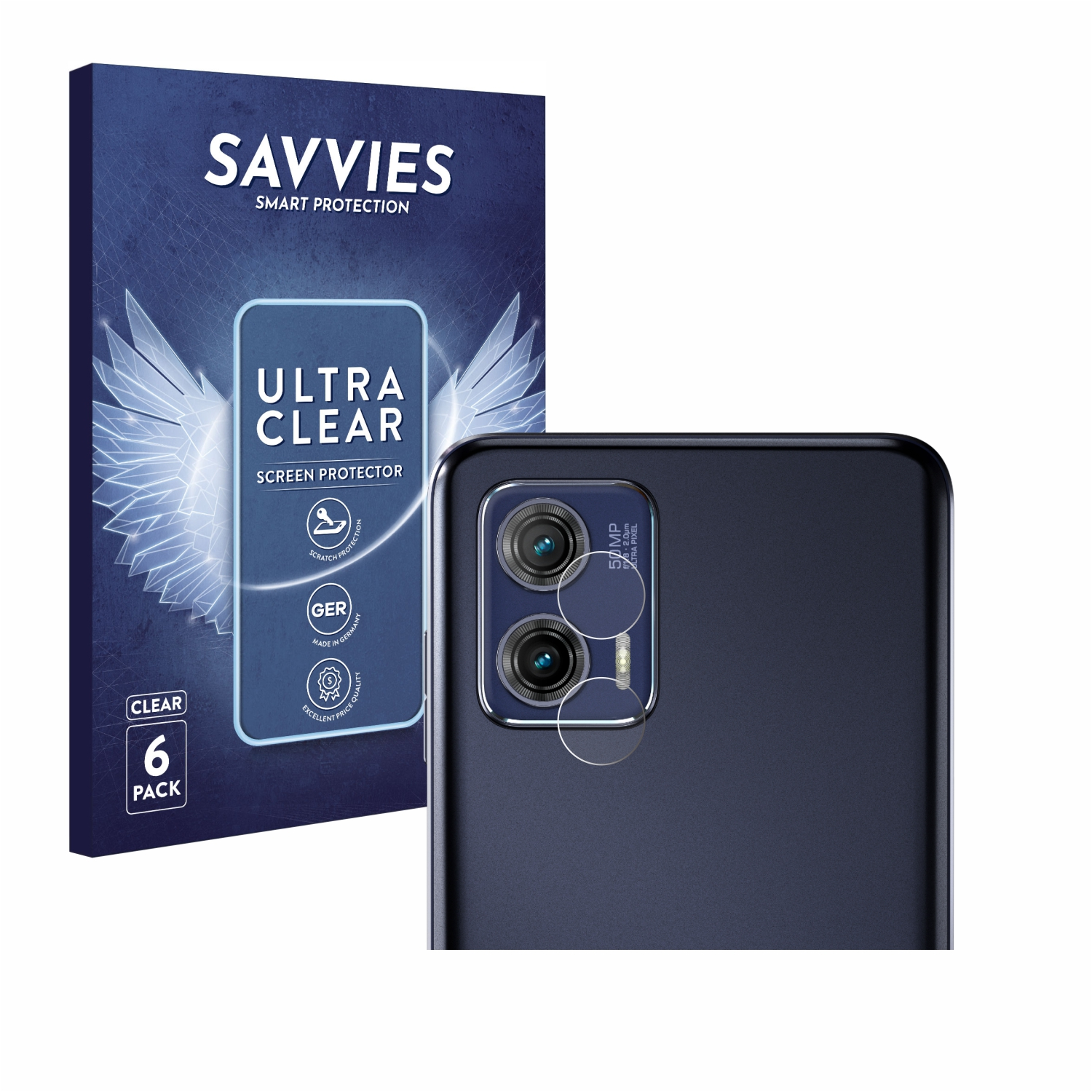 SAVVIES 6x klare Schutzfolie(für Motorola G73 Moto 5G)