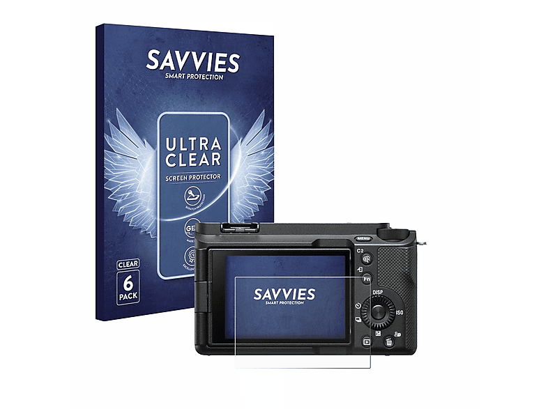 SAVVIES 6x klare Schutzfolie(für Sony Alpha ZV-E1) | Kamera Schutzfolie