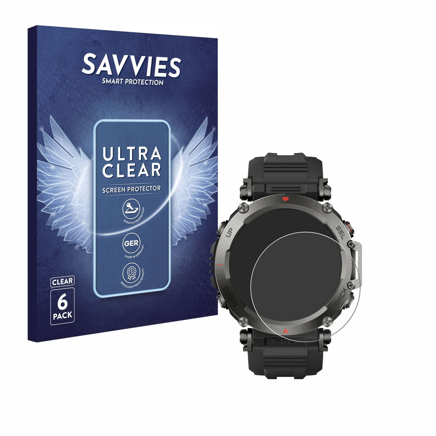 SAVVIES 6x klare Schutzfolie(für Huami Ultra) T-Rex Amazfit