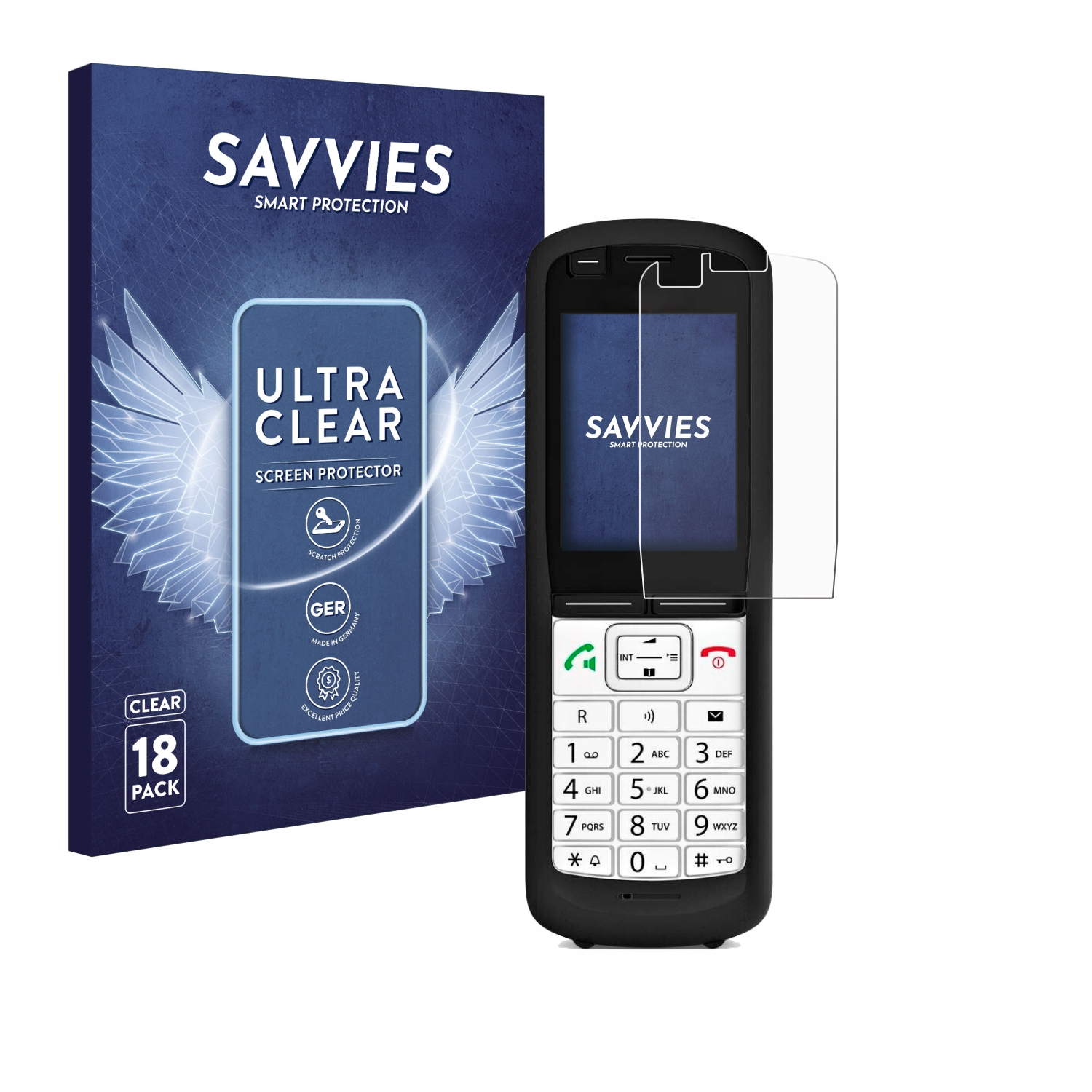 SAVVIES 18x klare Phone Unify OpenScape Schutzfolie(für DECT R6)