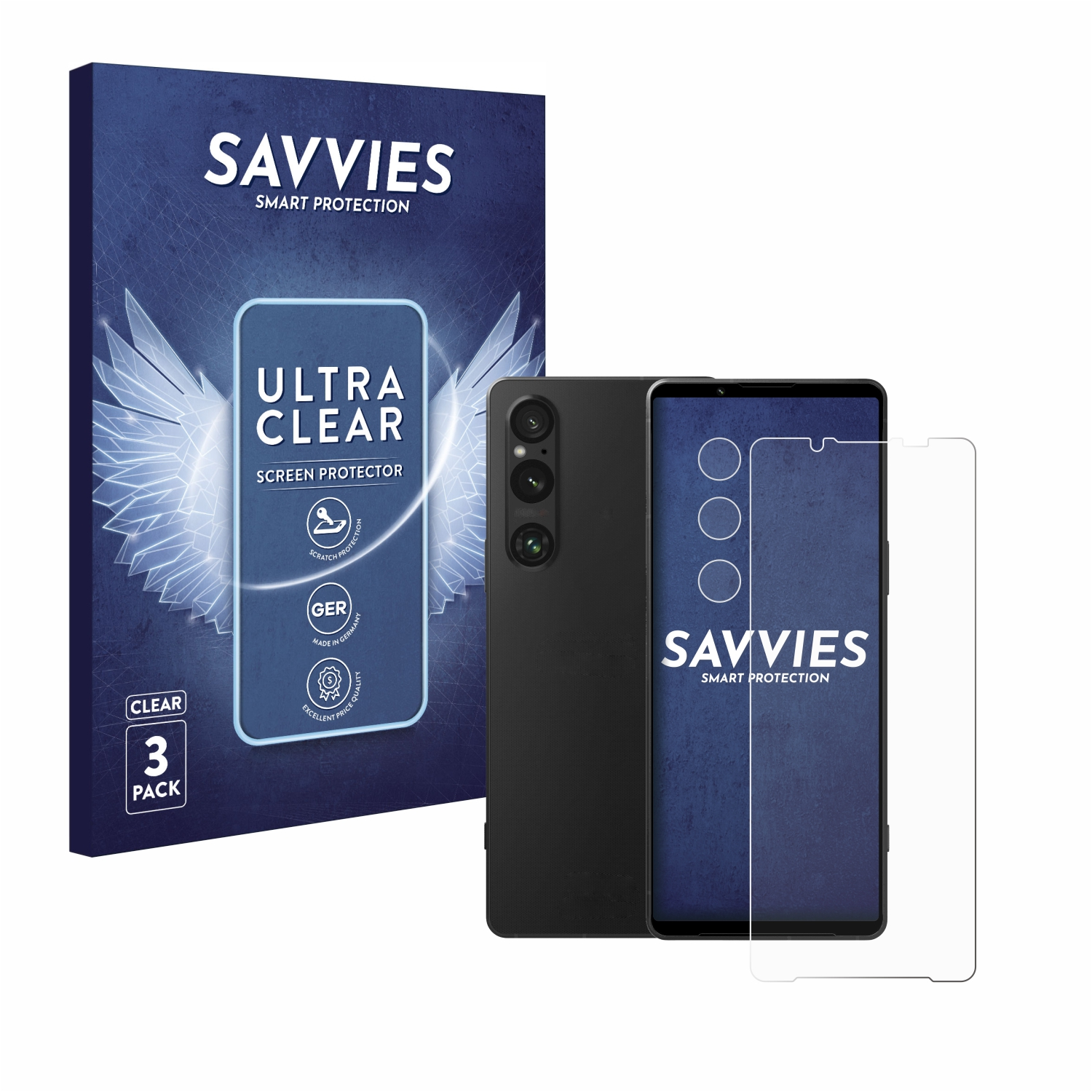 SAVVIES 6x klare Schutzfolie(für Xperia Sony 1 V)