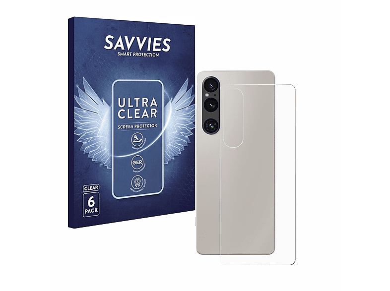 SAVVIES 6x klare Schutzfolie(für 1 Sony V) Xperia