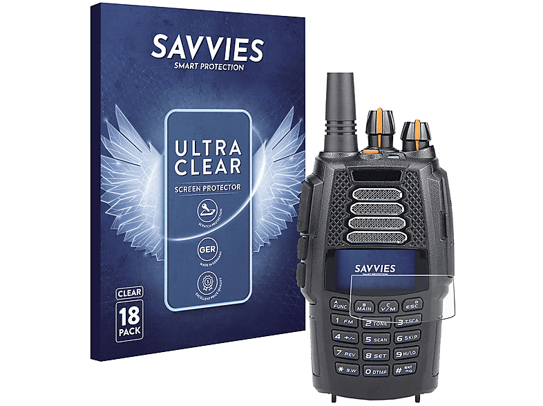 SAVVIES 18x klare Schutzfolie(für AnyTone AT-398UV)