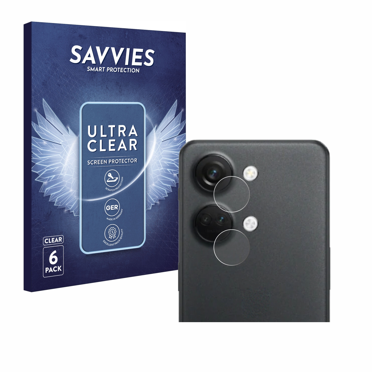 SAVVIES 6x Nord Schutzfolie(für 3 klare OnePlus 5G)