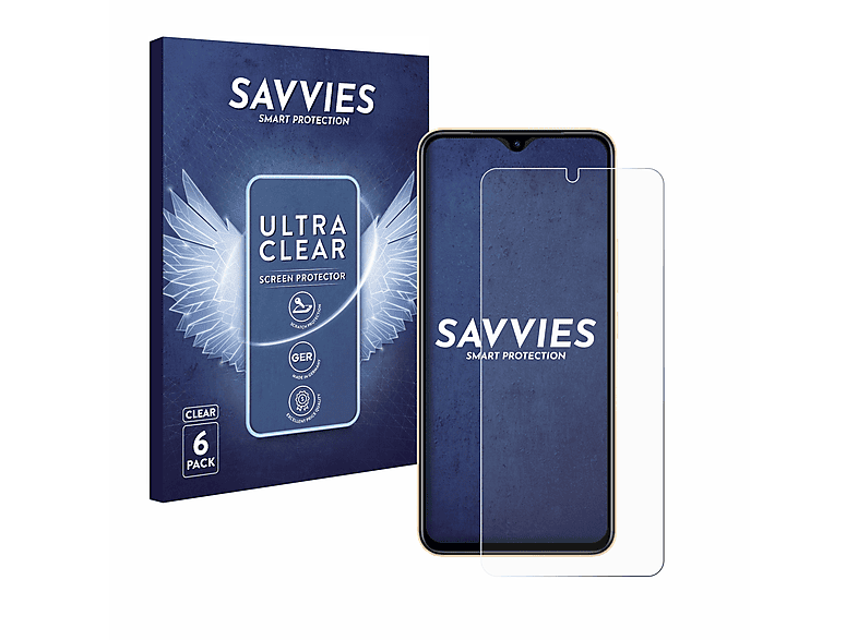SAVVIES 6x klare Schutzfolie(für Vivo X80 Lite)