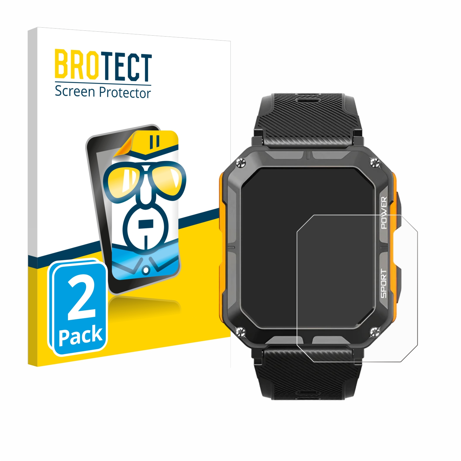 klare Smartwatch) Indestructible BROTECT Gear 2x Schutzfolie(für Njord The