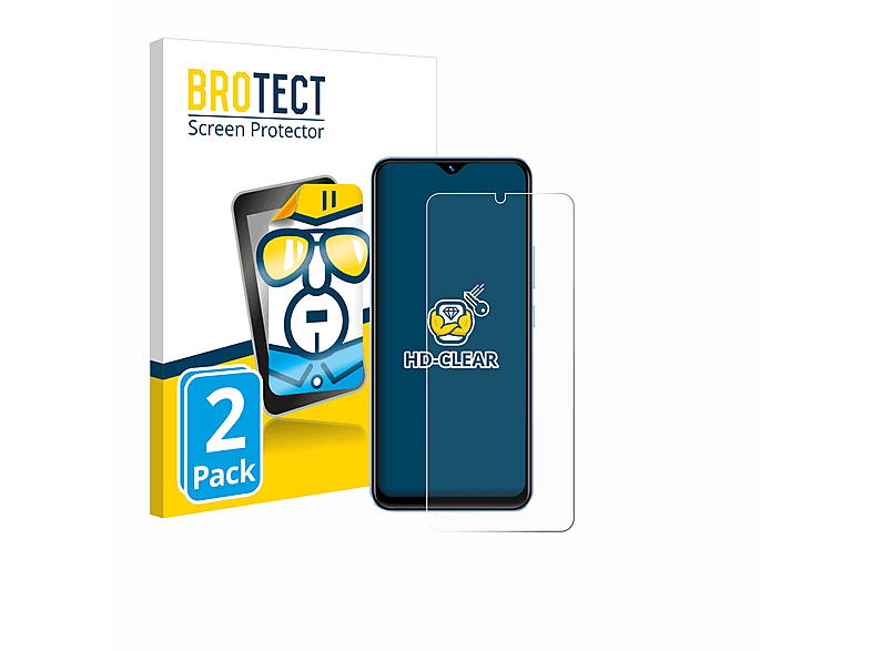 BROTECT 2x klare Schutzfolie(für Vivo Y02)