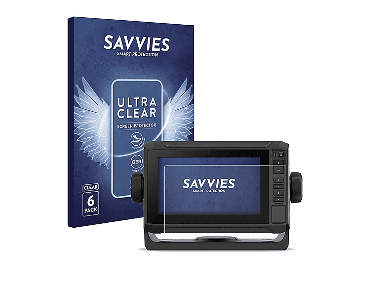 SAVVIES 6x klare Schutzfolie(für Garmin ECHOMAP UHD2 6\