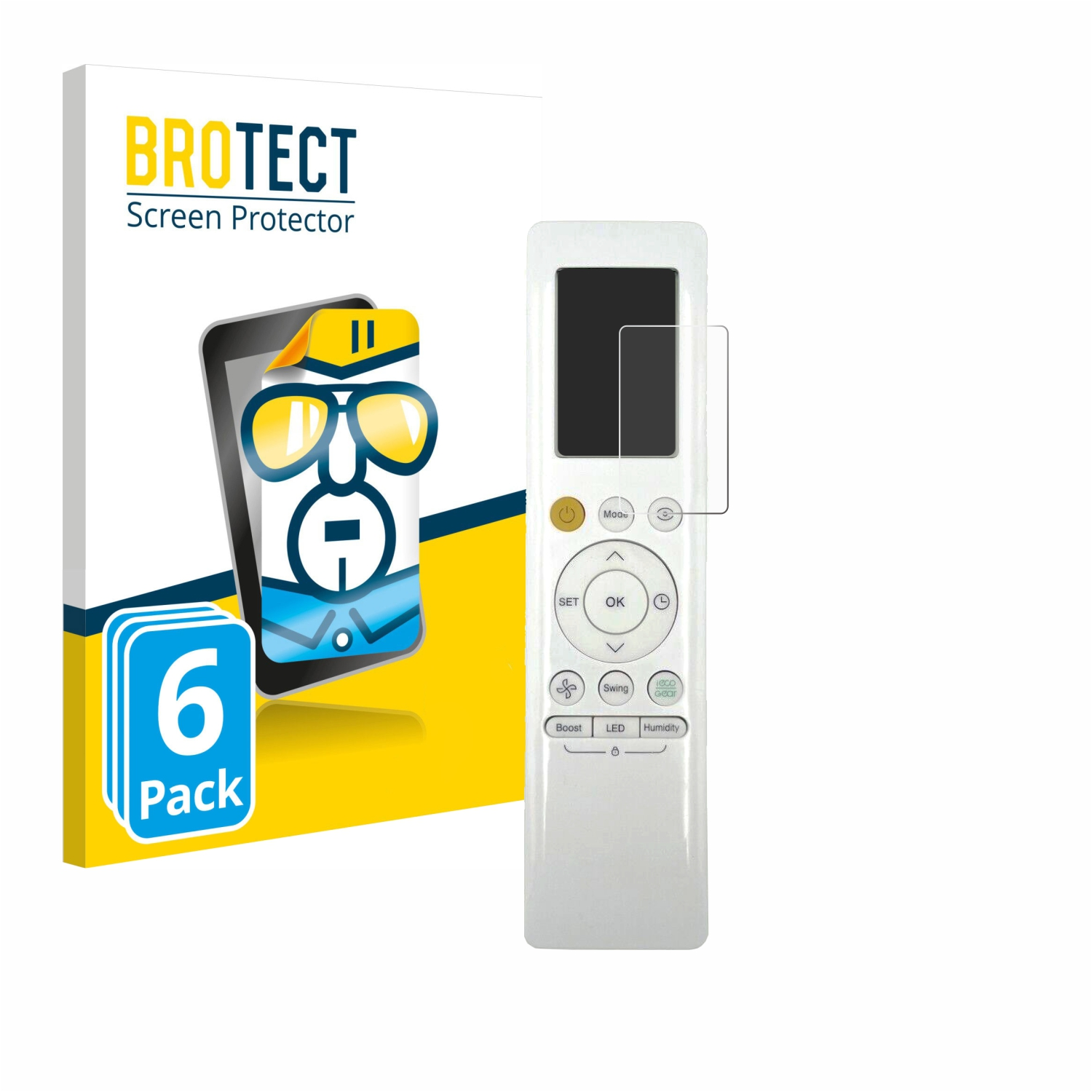 6x EASY BROTECT Control) klare ALL Remote Pro Schutzfolie(für Midea