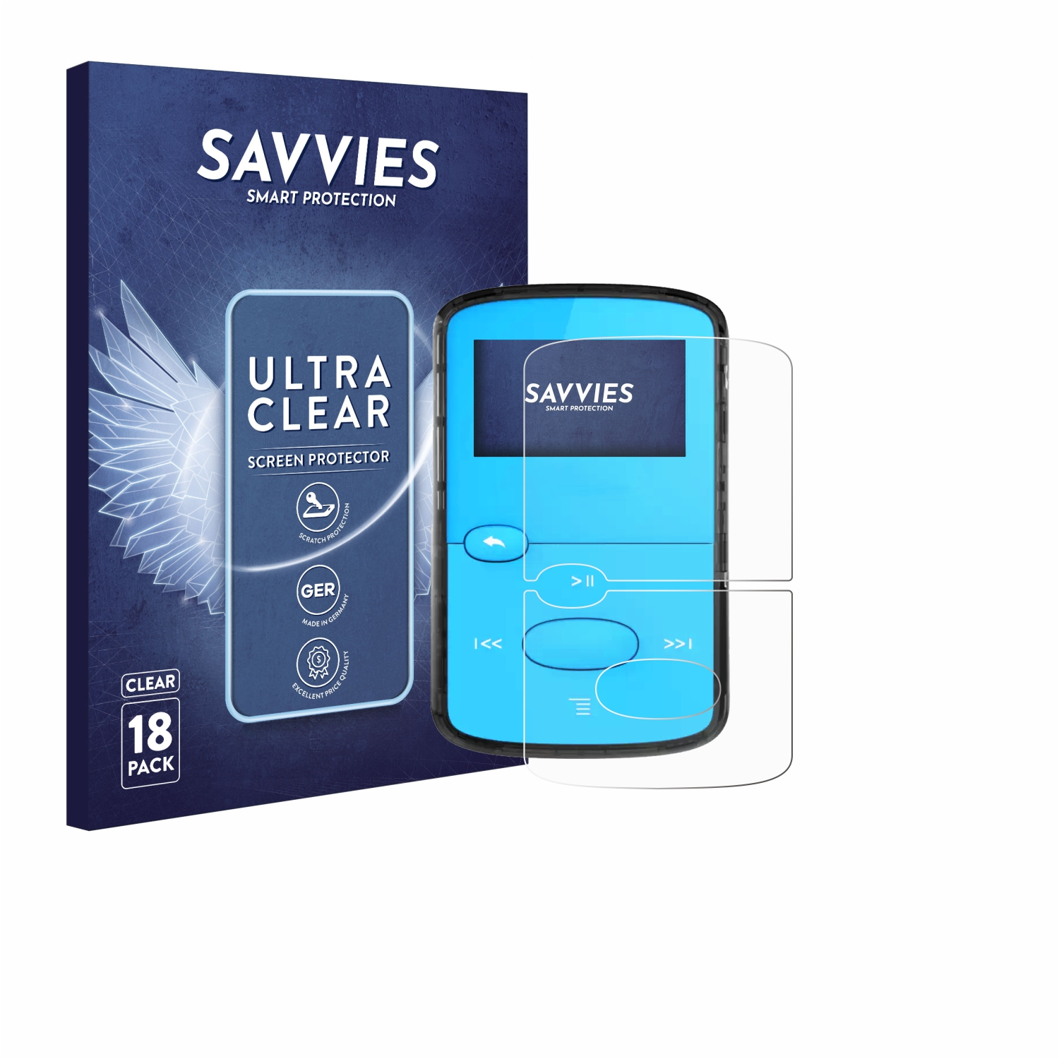 SAVVIES 18x SanDisk klare Schutzfolie(für Clip Jam)