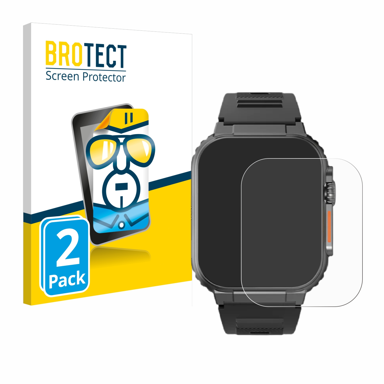 BROTECT 2x klare Schutzfolie(für The Gear Njord Smartwatch Indestructible Ultra)