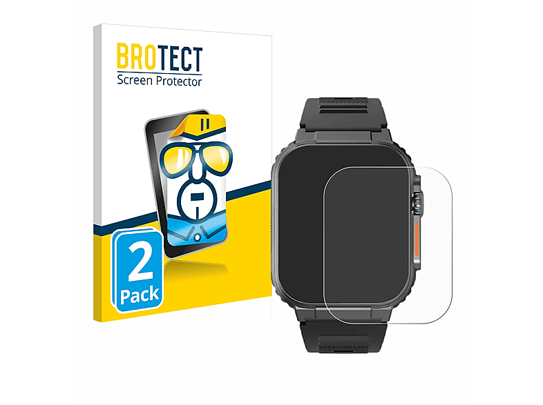 BROTECT 2x klare Schutzfolie(für Njord Gear The Indestructible Smartwatch Ultra)