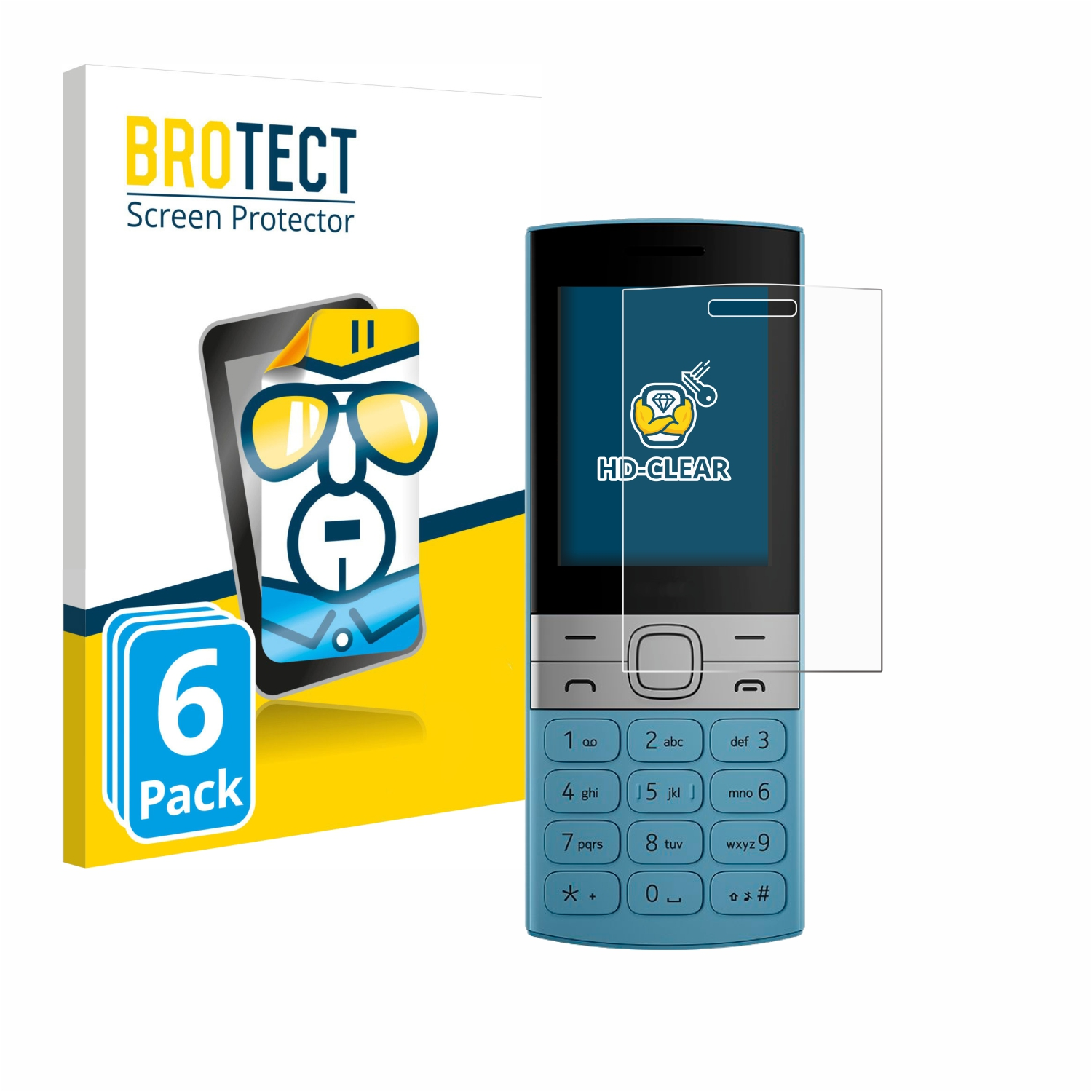 Nokia 150 klare Schutzfolie(für BROTECT (2023)) 6x