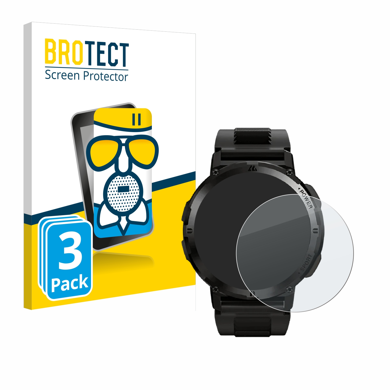 3x Schutzfolie(für Airglass BROTECT matte Gear Smartwatch) Mountaineer Njord The