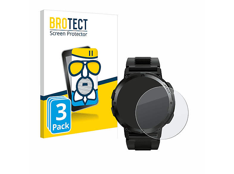 BROTECT 3x Airglass matte Schutzfolie(für Njord Gear The Mountaineer Smartwatch) | Smartwatch Schutzfolien & Gläser
