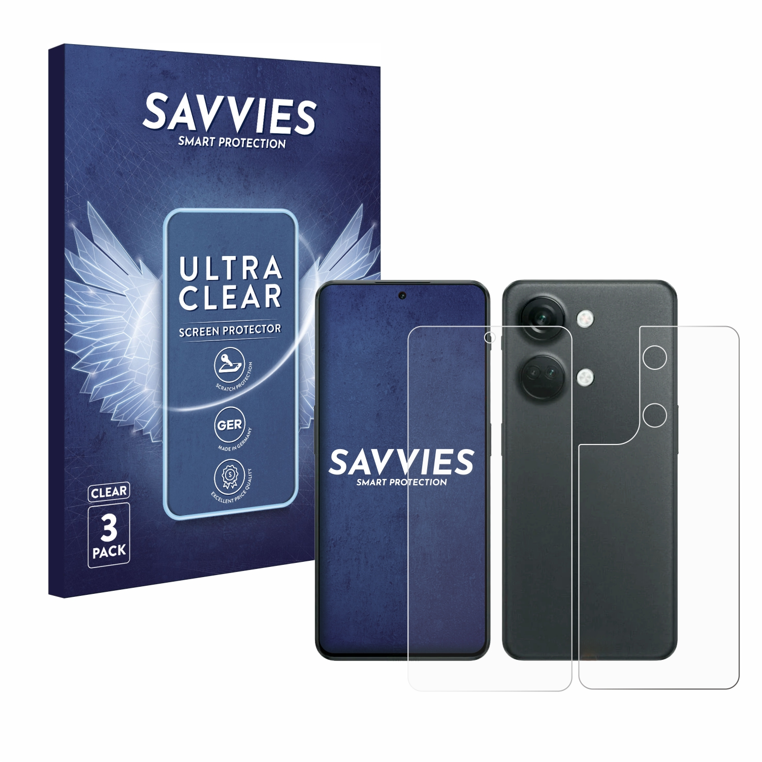 SAVVIES 6x klare Schutzfolie(für OnePlus 5G) Nord 3