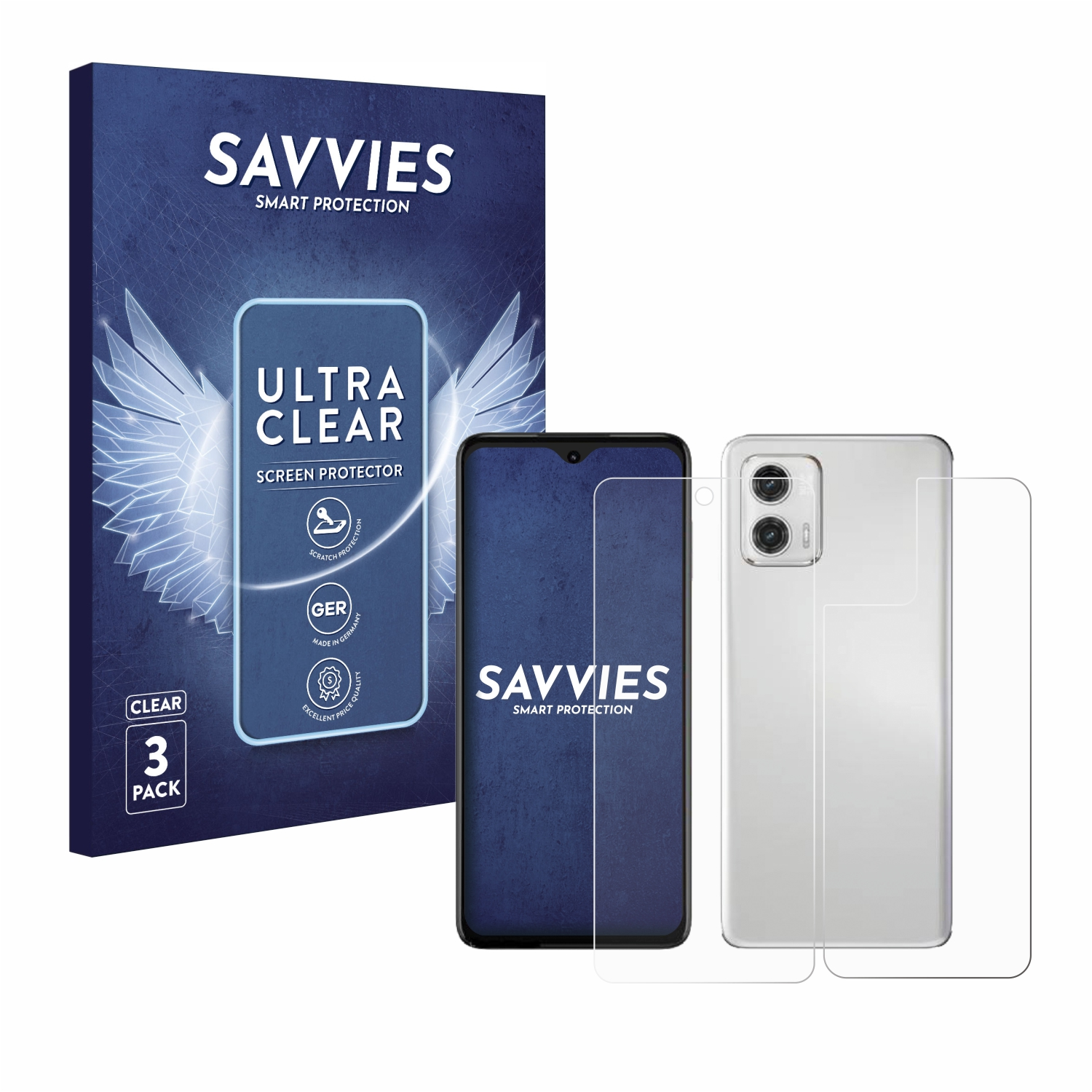 SAVVIES 6x klare Motorola Schutzfolie(für 5G) Moto G73