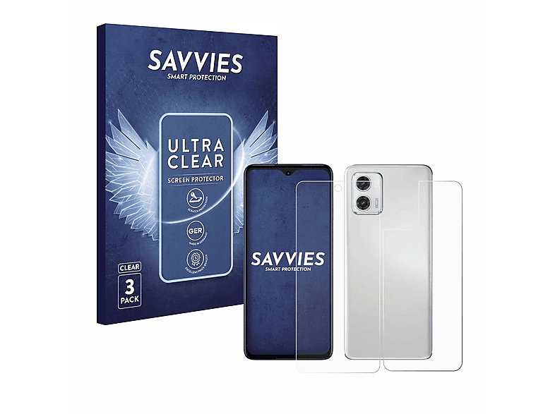 SAVVIES 6x klare Schutzfolie(für Motorola G73 5G) Moto