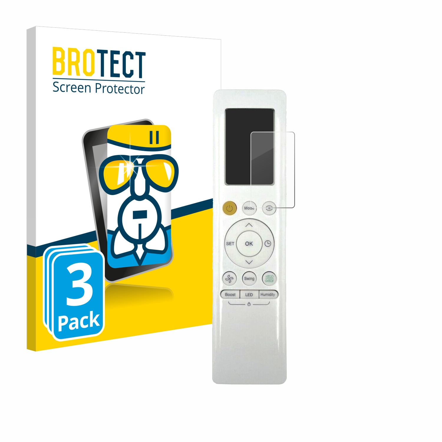 Pro Airglass 3x EASY Midea Control) ALL BROTECT Schutzfolie(für klare Remote