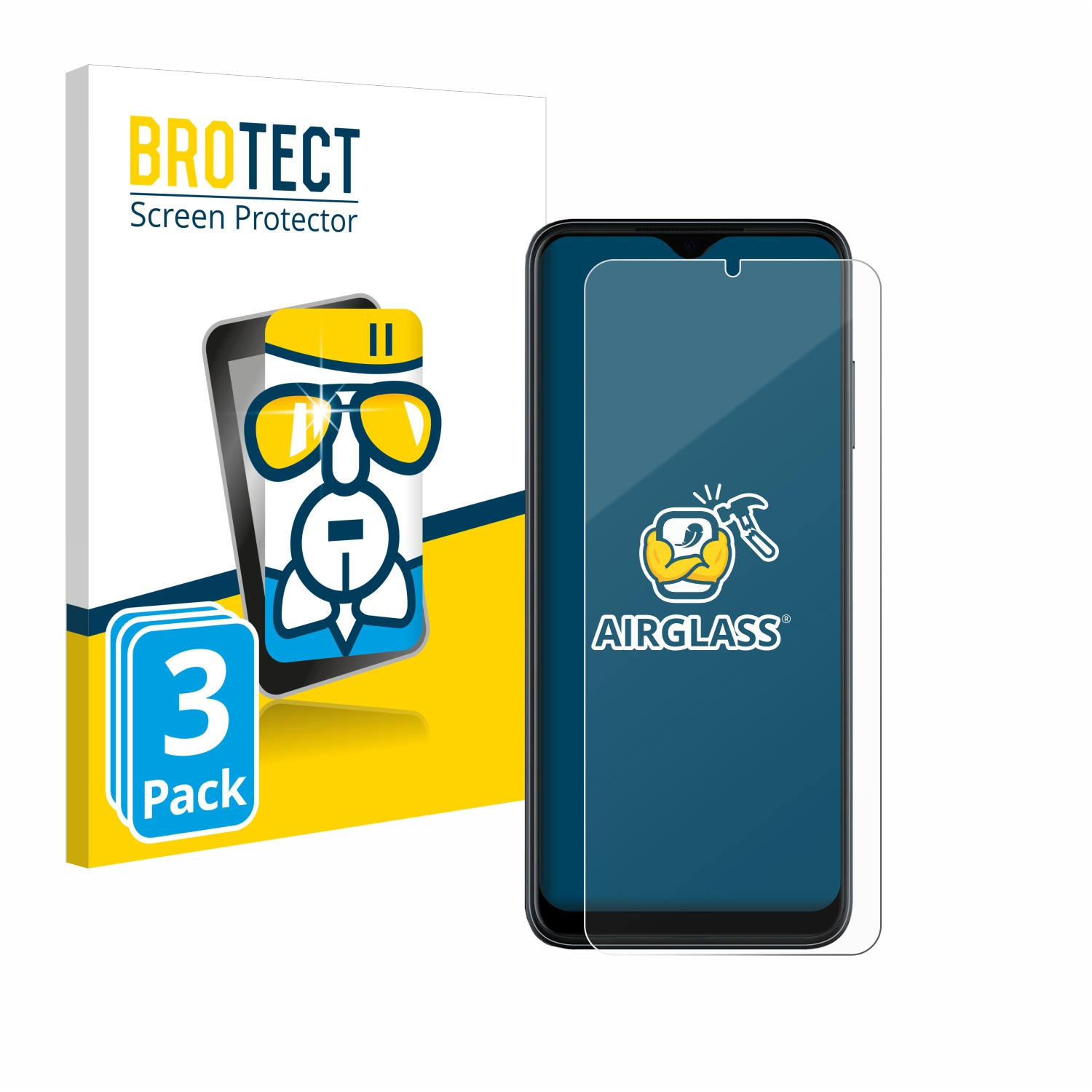 Airglass T-Mobile Schutzfolie(für 3x Revvl klare BROTECT Pro 5G) 6