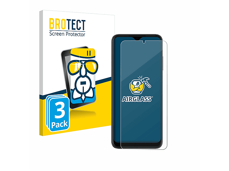 BROTECT 3x Airglass klare Schutzfolie(für T-Mobile Revvl 6 Pro 5G)