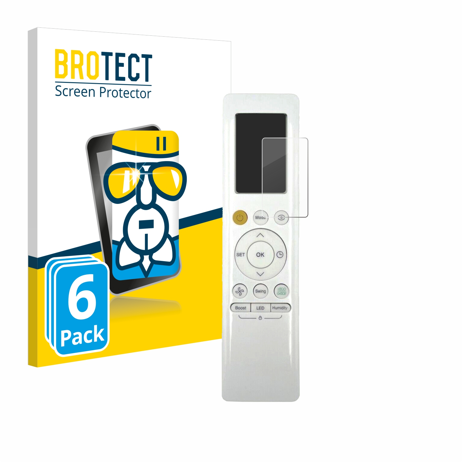 Airglass EASY Pro BROTECT Remote ALL Control) Midea klare 6x Schutzfolie(für