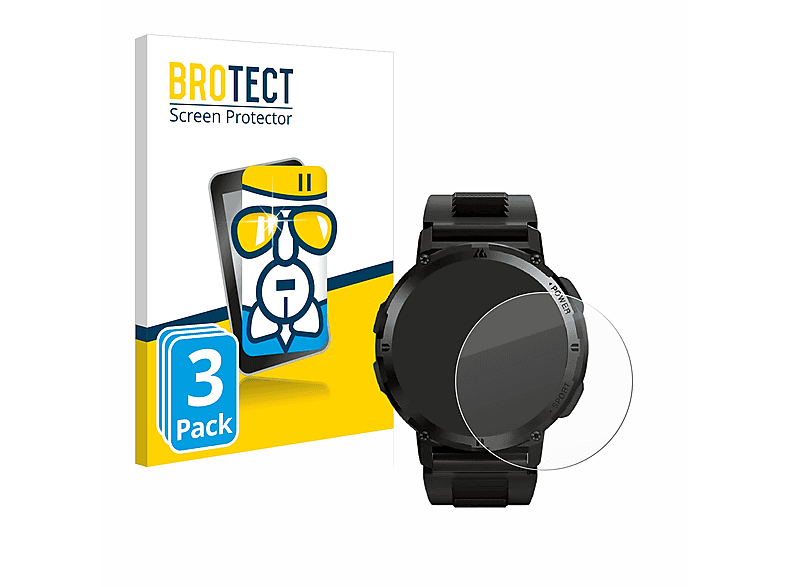 Gear BROTECT Mountaineer klare Njord 3x Airglass The Smartwatch) Schutzfolie(für