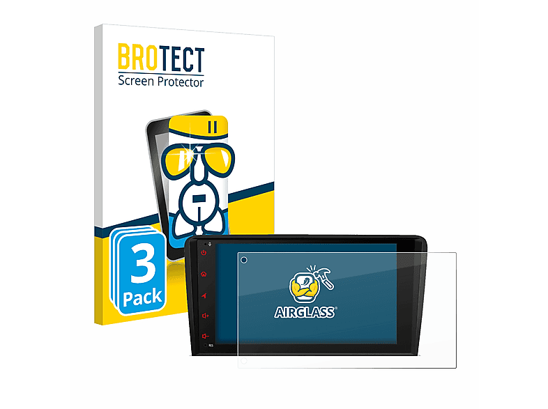 BROTECT 3x Airglass klare Schutzfolie(für XTrons PSA80A3AL) | Navi-Taschen & -Schutzfolien
