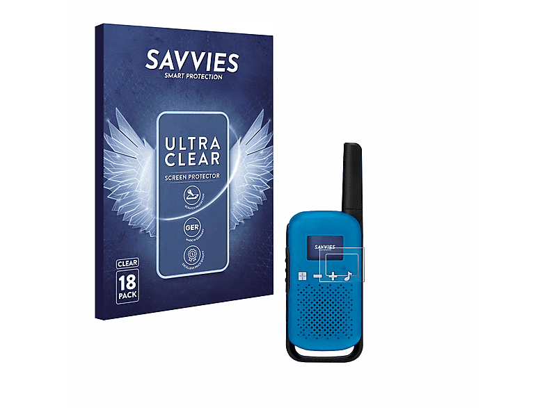 SAVVIES 18x klare Schutzfolie(für Motorola Walkie-Talkie T42)