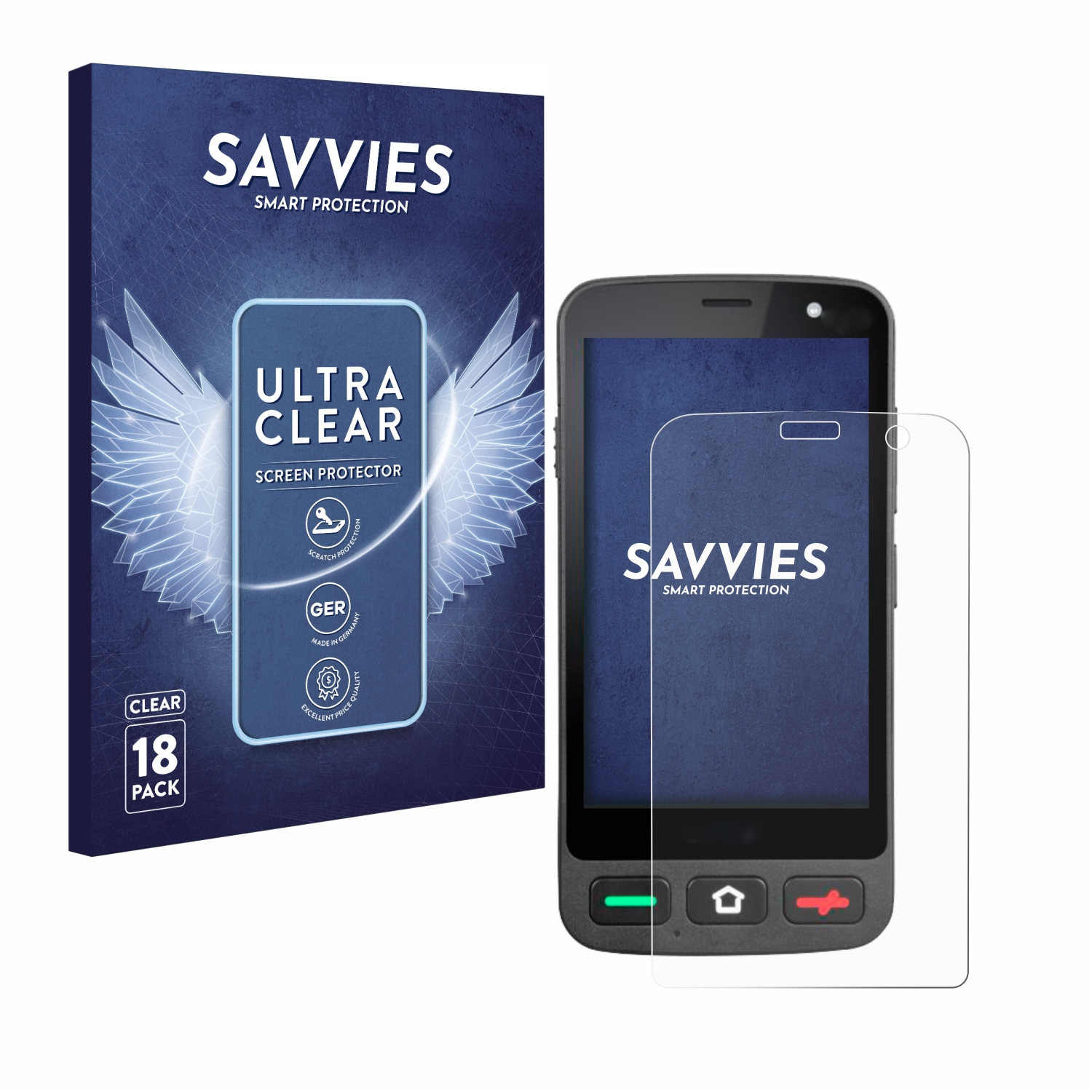 SAVVIES 18x klare Schutzfolie(für Brondi Amico Pocket)