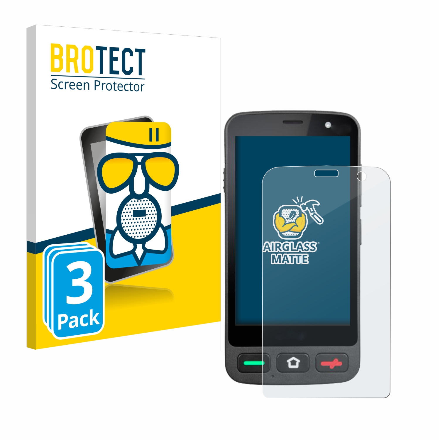 BROTECT 3x Airglass matte Pocket) Schutzfolie(für Amico Brondi