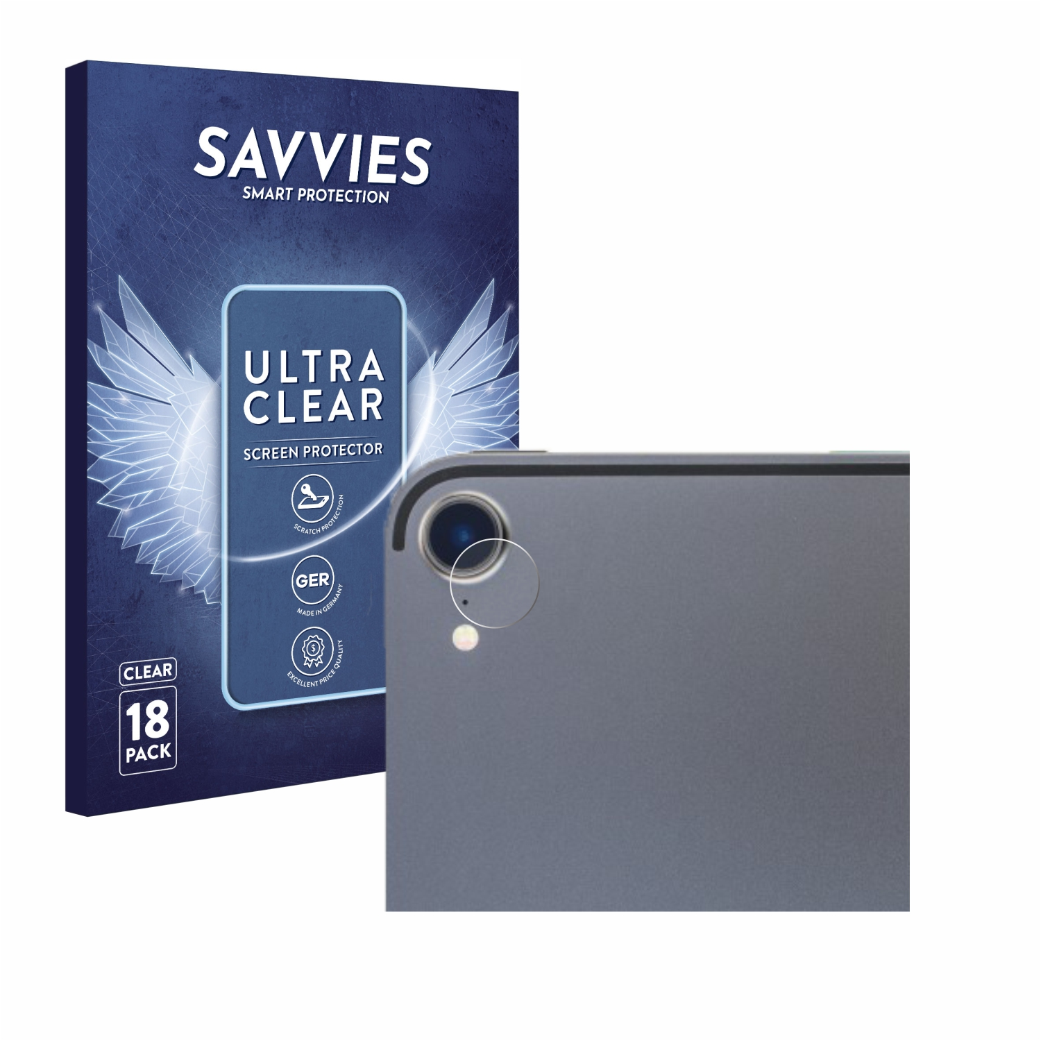 SAVVIES 18x Pro 2018 iPad Apple (3. klare Schutzfolie(für Gen.)) 12.9