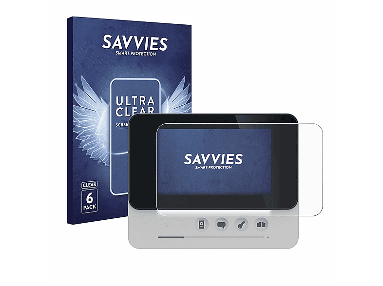 SAVVIES 6x klare Schutzfolie(für Philips WelcomeEye Compact)