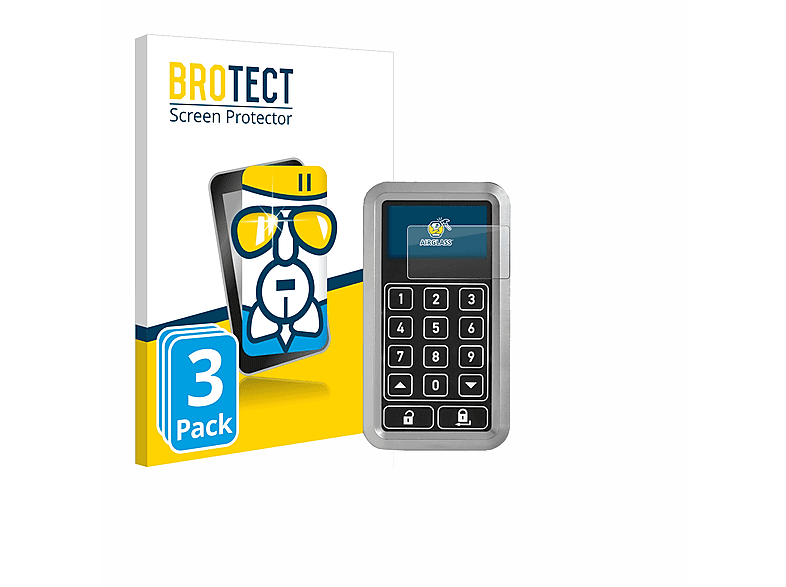 BROTECT 3x Airglass klare Schutzfolie(für Abus HomeTec Pro CFT3100)